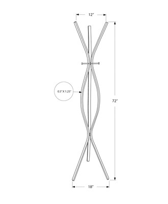 Monarch Specialties Inc. Coat Tree, Silver, Metal (I 2015)
