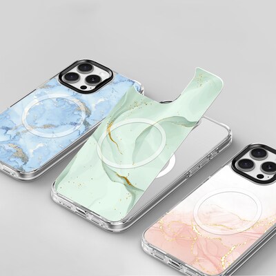 SaharaCase Inspire MagSafe Phone Case for iPhone 16 Pro Max, Shock Absorbing, Marble (CP00698)