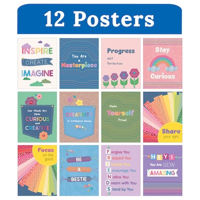 Carson Dellosa Crafty and Cool 8.5 x 11 Motivational Mini Posters, 12/Pack (106081)