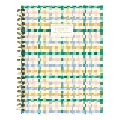 2027 TF Publishing Pastel Plaid 6.5 x 8  Weekly & Monthly Standard Planner, Paperboard Cover, Multicolored (27-9214)