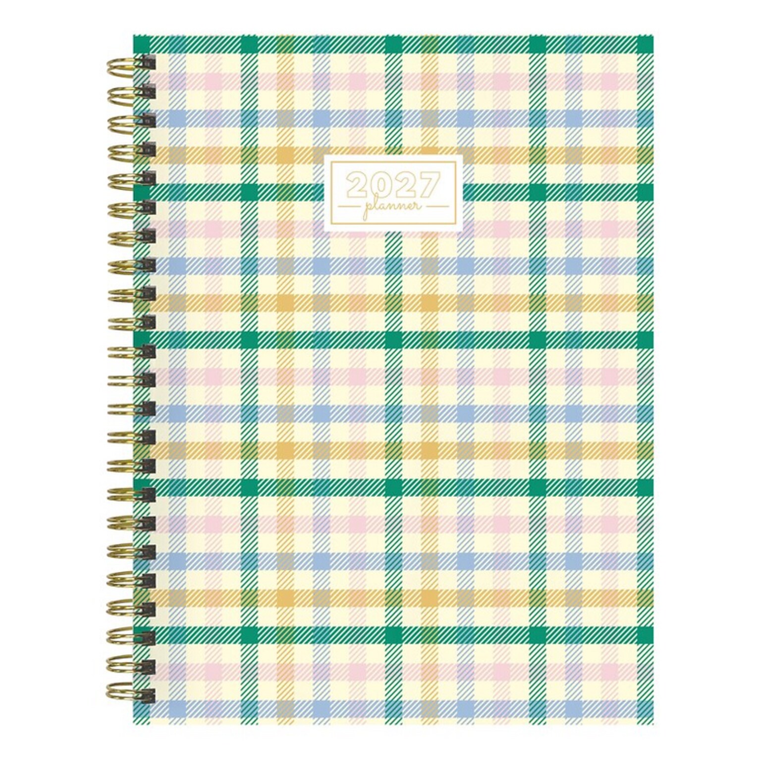 2027 TF Publishing Pastel Plaid 6.5 x 8  Weekly & Monthly Standard Planner, Paperboard Cover, Multicolored (27-9214)