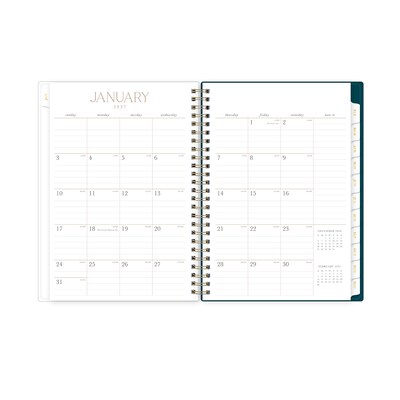 2027 Blue Sky Life-Note It Dania Dark 5.875" x 8.625" Calendar Year Weekly & Monthly Planner, Plastic Cover (139478-27)
