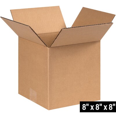 8 x 8 x 8 Shipping Boxes, 44 ECT, 25/Bundle (HD0808)
