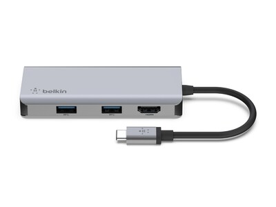 Belkin Connect 5-in-1 Multiport Adapter Hub for USB-C Enable Laptops, Multicolored (PVC002BTSGY)