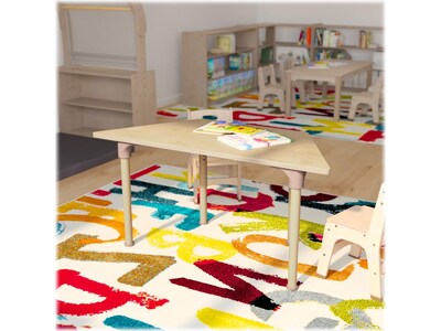 Flash Furniture Bright Beginnings Hercules Trapezoid Table, 47" x 20.75", Height Adjustable, Beech (MK-ME088027-GG)