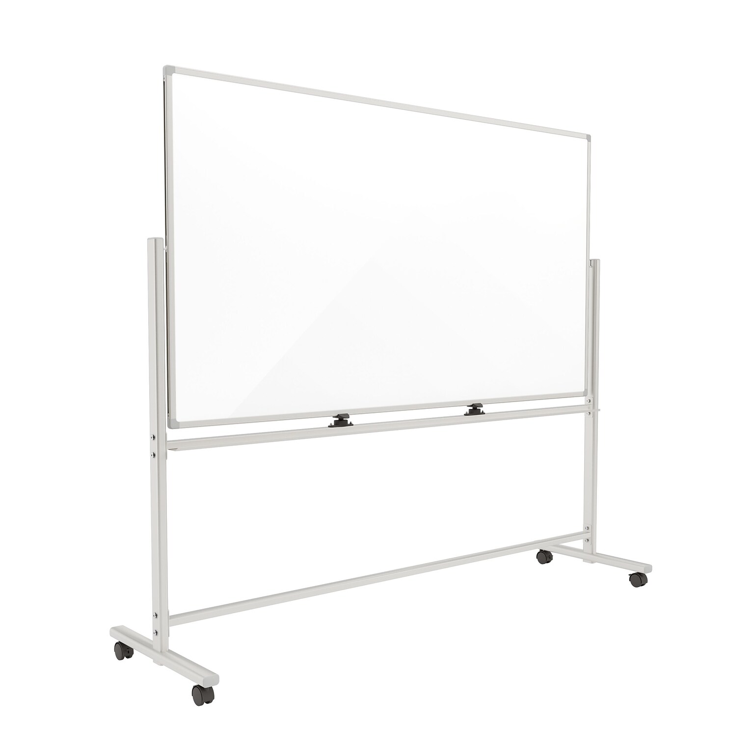 TRU RED™ Magnetic Painted Steel Mobile Dry Erase Board, Aluminum Frame, 40H x 72W (TR62829)