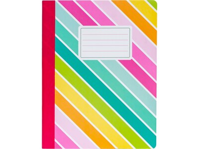 Carpe Diem Rainbow Color Wash Composition Notebooks, 7.5" x 9.45", College Ruled, 70 Sheets, Assorted Colors, 3/Pack (9095-CD)