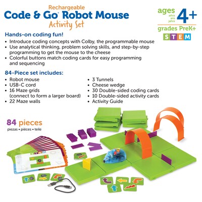 Learning Resources Rechargeable Code & Go Robot Mouse Activity Set (LER2872)