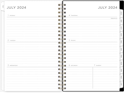 2024-2025 Blue Sky Leopard Black 5" x 8" Academic Weekly & Monthly Planner, Plastic Cover, Black/White (149047-A25)