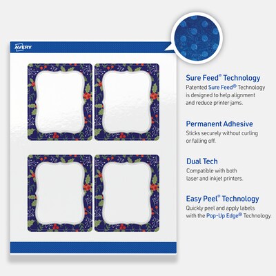 Avery Rectangle Multipurpose Labels, 4" x 3-1/3", White, 40/Pack (19479370623)