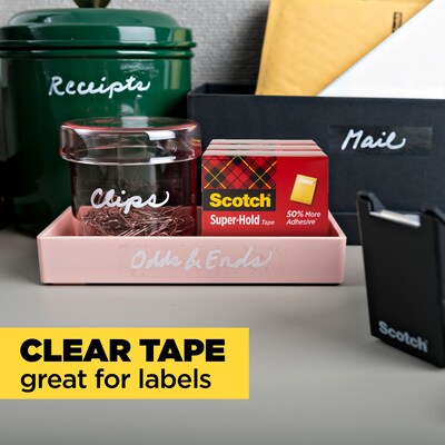 Scotch Super-Hold Transparent Clear Tape Refill, 0.75" x 27.77 yds., 1" Core, Clear, 10 Rolls/Pack (700K10)