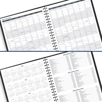 2026 AT-A-GLANCE 8.5" x 11" Calendar Year Daily Appointment Book, Faux Leather Cover, Black, 2/Set (70-212-05-26)