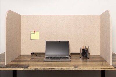 Versare SoundSorb Foldable Fabric Freestanding Privacy Panel, 24H x 48W, Beige (DS7826103-1)