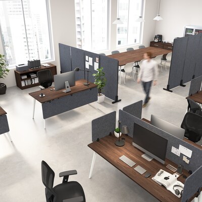 Bush Business Furniture Fabric Privacy Panel, 17.5"H x 58"W, Cool Charcoal (PSP158CL-03)