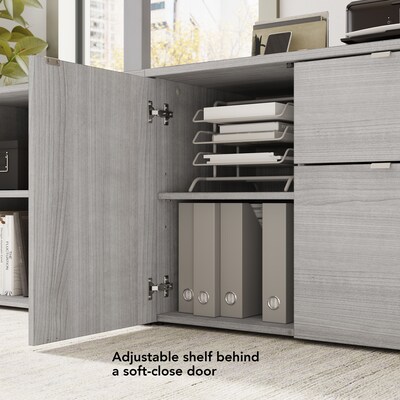 Bush Business Furniture Stratus 24"H Storage Cabinet with 2 Shelves, 2 Drawers, Platinum Gray (SUS130PG)