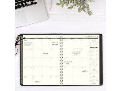 2025 AT-A-GLANCE Recycled 8.25" x 11" Weekly & Monthly Appointment Book Planner, Faux Leather Cover, Black (70-950G-05-25)