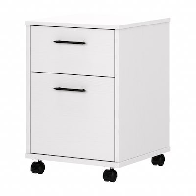 Bush Furniture Key West Mobile Vertical File Cabinet, Letter Size, 22.28H x 15.51W x 15.75D, Pure