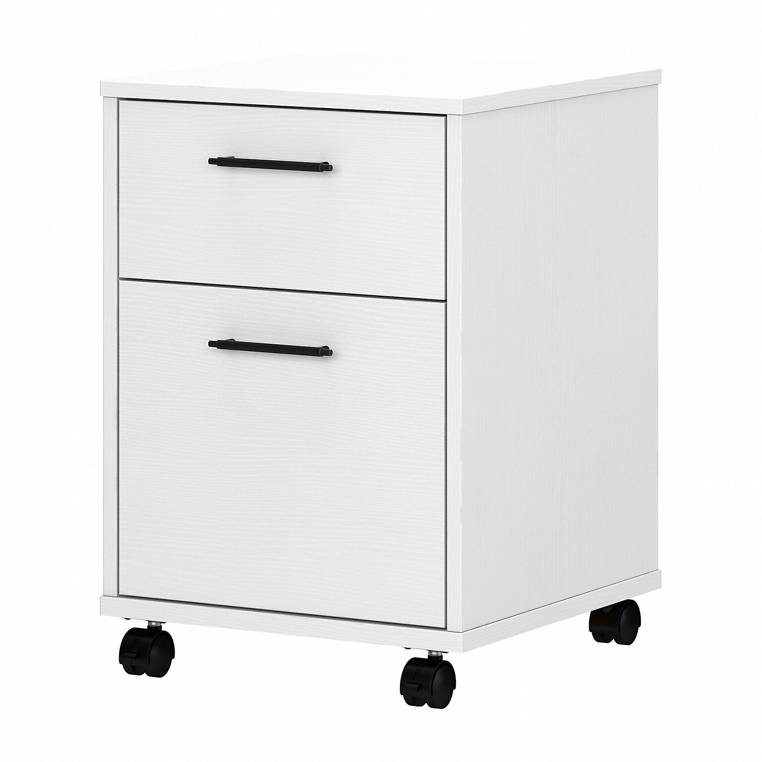 Bush Furniture Key West Mobile Vertical File Cabinet, Letter Size, 22.28H x 15.51W x 15.75D, Pure White Oak (KWF116WT-03)