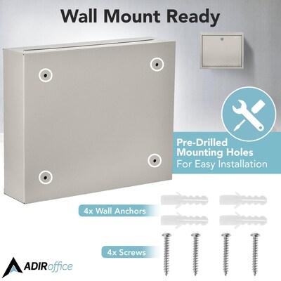 AdirOffice Multipurpose Mailbox Drop Box, Large, Beige (631-03)