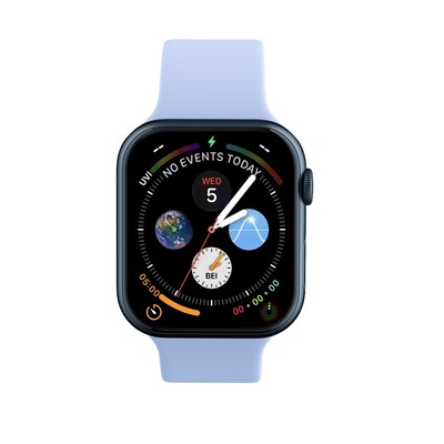 LAX Dual Clasp Silicone Band for Apple Watch, Sky Blue