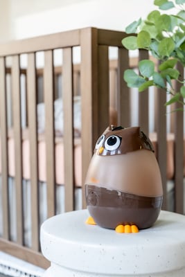 Crane Mini Owl Ultrasonic Cool Mist Tabletop Humidifier, 0.5-Gallon, Brown (EE-8259)