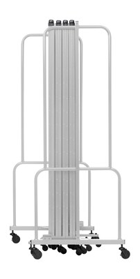 National Public Seating Robo Series 9-Panel Folding Mobile Room Divider, 72"H x 210"W, Clear Acrylic (RDG6-9CA)