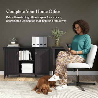 Bush Home Salinas Accent Storage Cabinet with Doors, Vintage Black (SAS147VB-03)