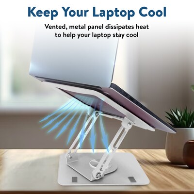 Uncaged Ergonomics 10.2" x 10" Metal Swivel Laptop Stand 2.0, Silver  (SLS-Silver)