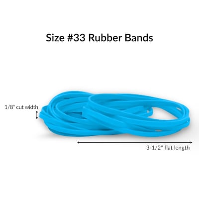 Alliance Multi-Purpose #33 Rubber Bands, 3-1/2" x 1/8", Cyan Blue, 180/Pack (42339)