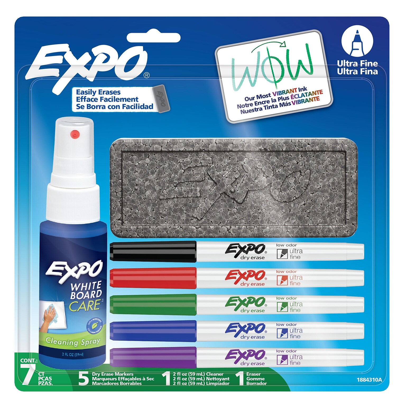 Expo Dry Erase Starter Set, Ultra Fine Tip, Assorted Colors, 5/Set (1884310)