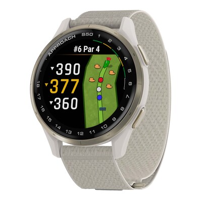 Garmin Approach S50 Golf Smartwatch, GPS, 1.2, Ivory ComfortFit Nylon Band (010-03010-01)