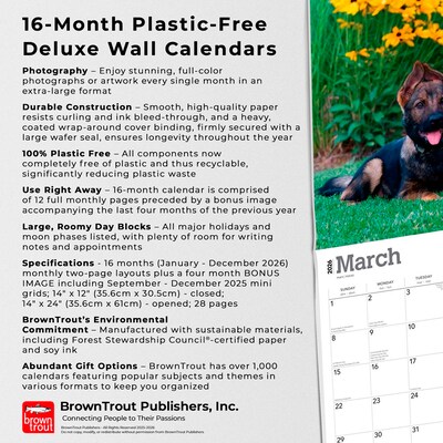 2026 BrownTrout For the Love of German Shepherds 14" x 12" Monthly Wall Calendar (9798330703395)
