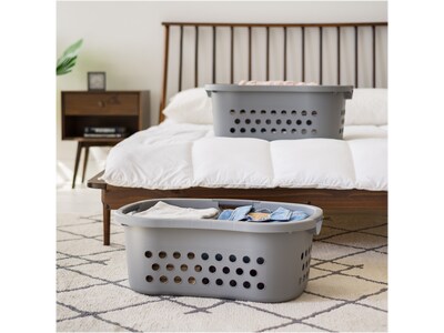 Iris Plastic Laundry Basket, Gray, 2/Pack (585089)