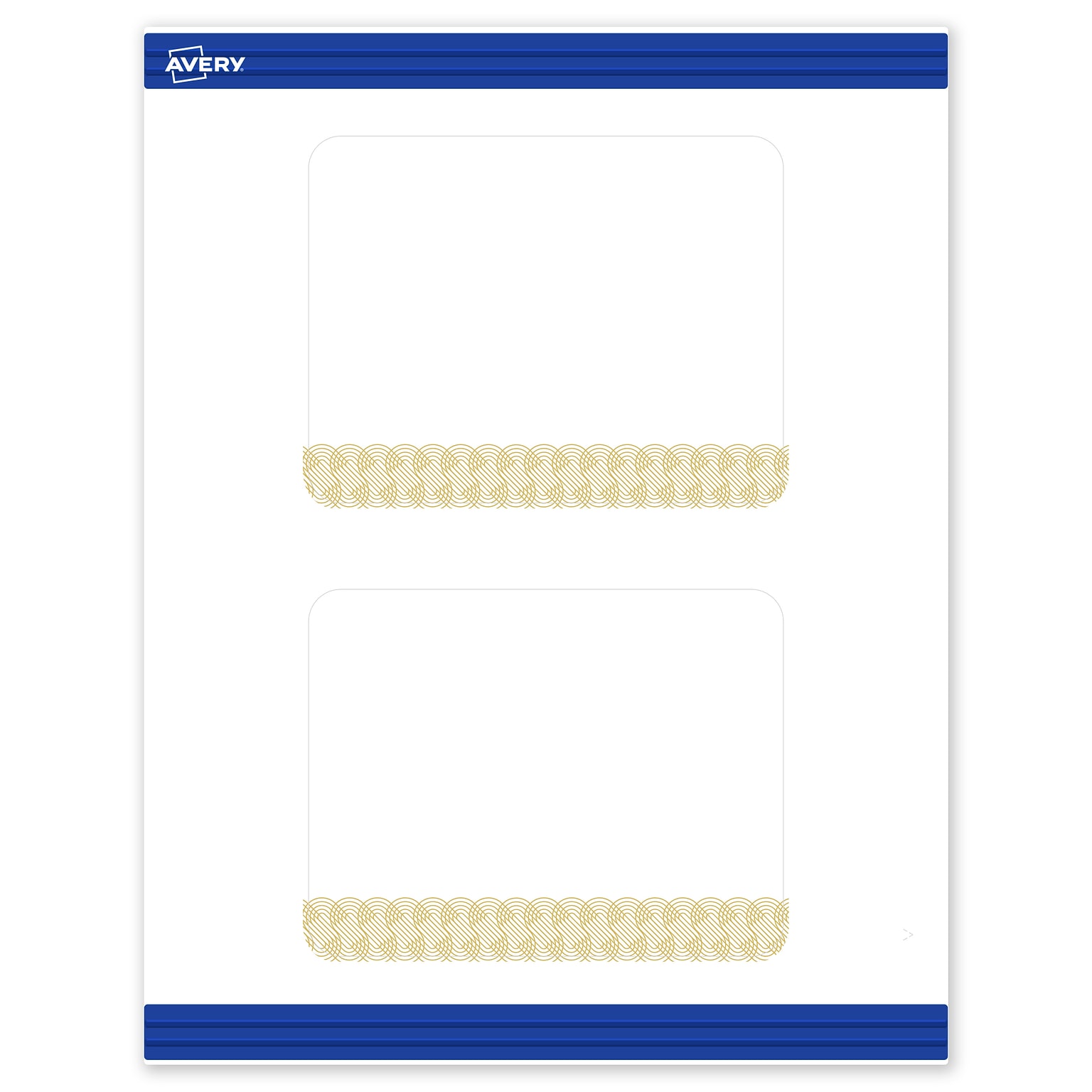 Avery Gold Lace Trim Pattern Matte Blank Card, White, 20/Pack (S00-EX2)