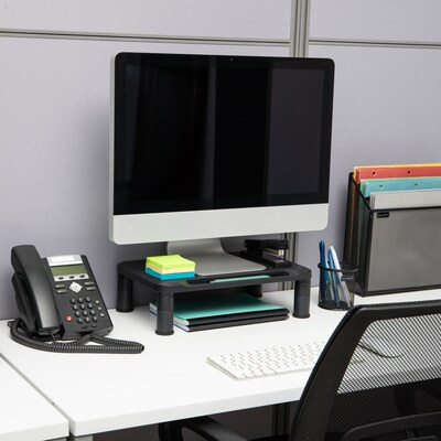 Mind Reader Adjustable Monitor Stand, Black, 2/Pack (2SMPLMON-BLK)