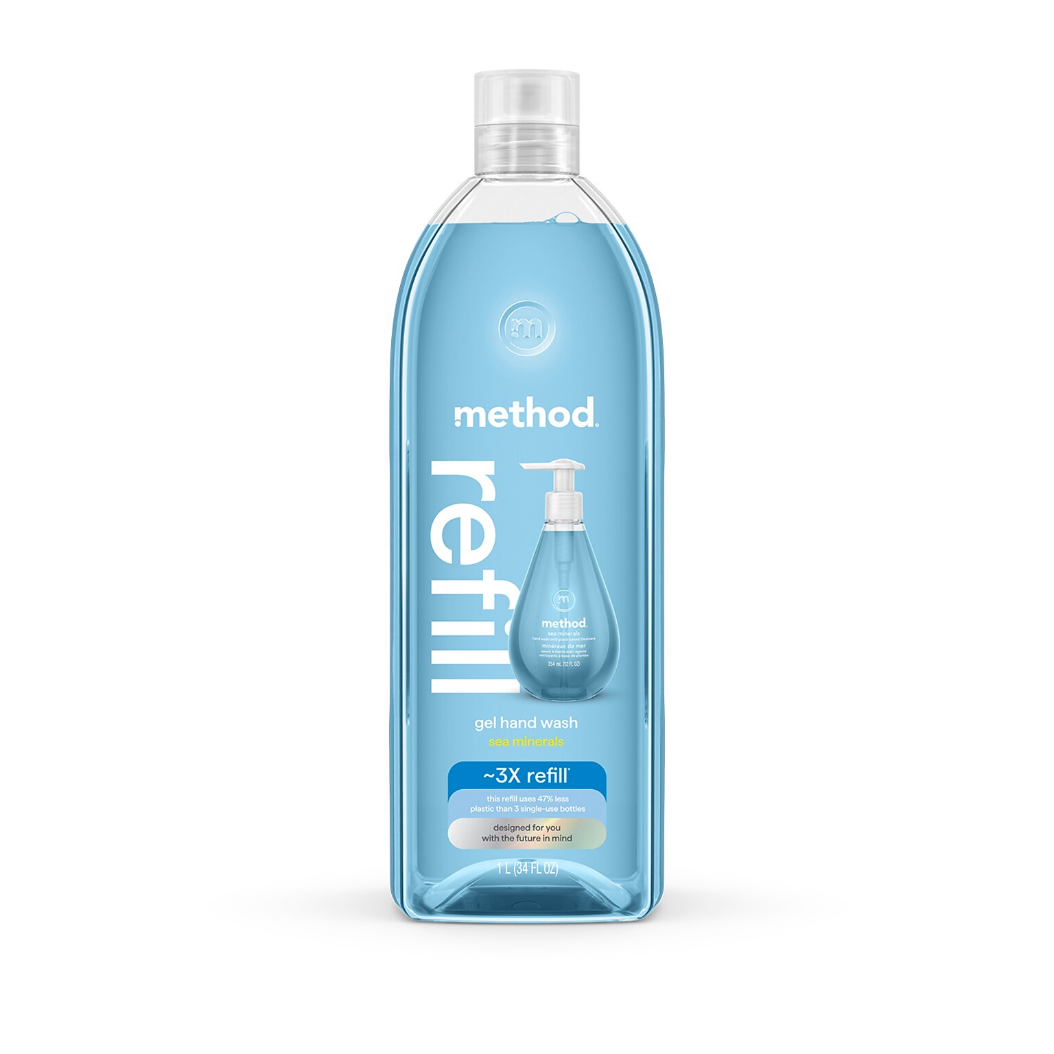 Method Gel Hand Soap Refill, Sea Minerals Scent, 34 Fl. Oz. (328105)