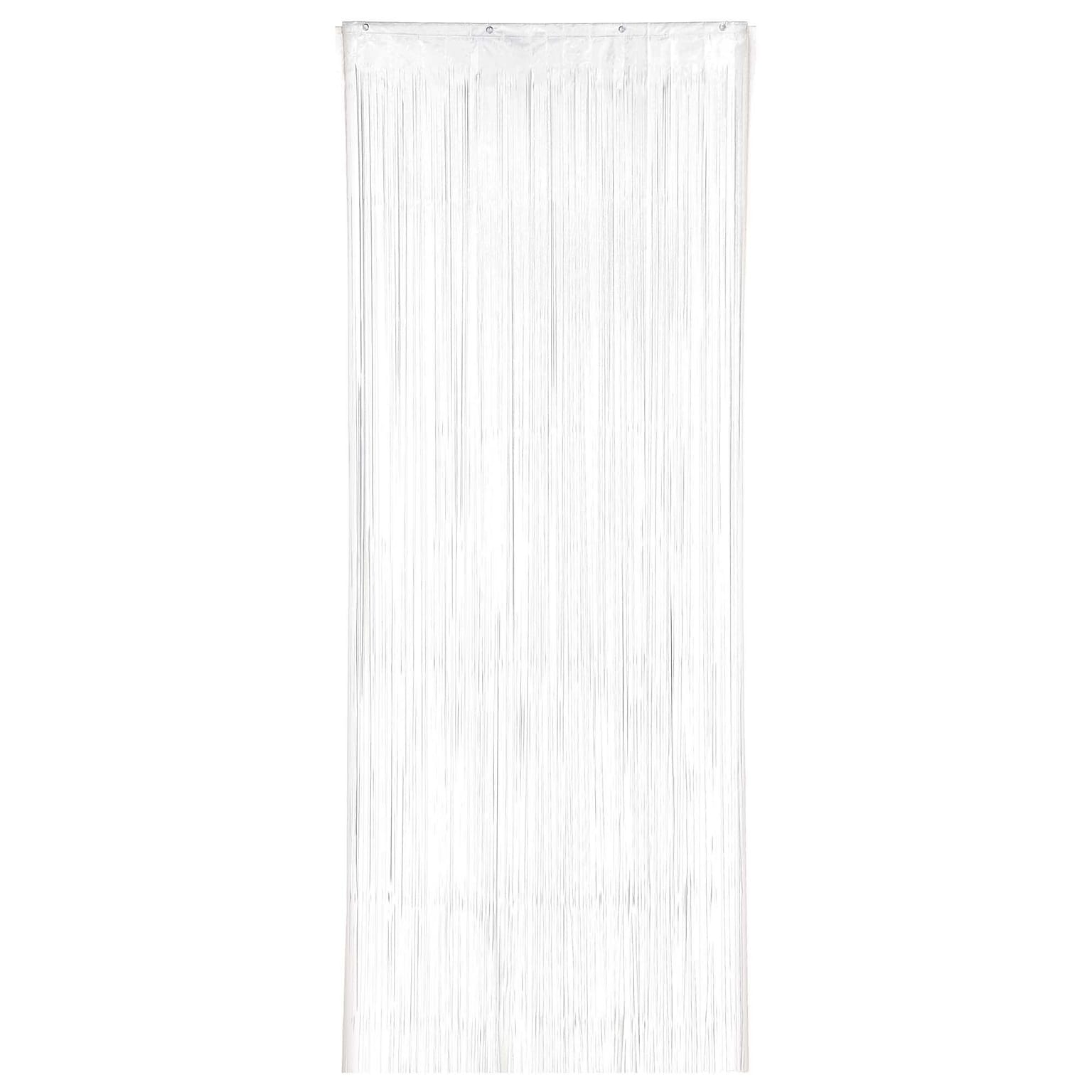 Party City Foil Fringe Curtain, White (AM242000-08-NS)