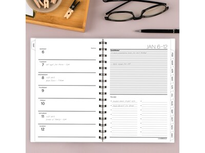 2025 Cambridge Alicia 5.5 x 8.5 Weekly & Monthly Planner, Poly Cover, Pink/Black (1726-200-25)