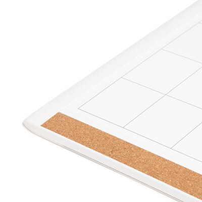 U Brands Pin-It Magnetic Dry Erase Monthly Calendar Board 20 x 16 White Frame