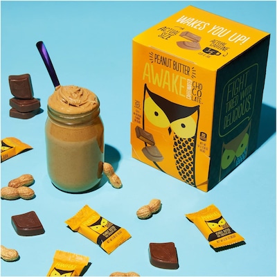 Awake Caffeinated Peanut Butter Milk Chocolate Bites, 0.58 oz., 50 Bites/Box (00460U)