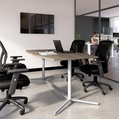 Bush Business Furniture 72W x 36D Boat Shaped Conference Table, Modern Hickory (99TBM72MHSVK)