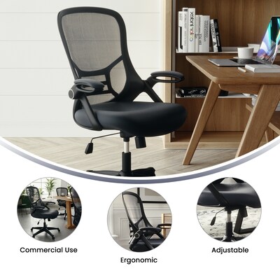 Flash Furniture Porter Ergonomic Mesh Swivel High Back Office Chair, Dark Gray/Black (HL00161BKDKGY)