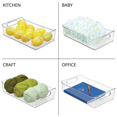iDESIGN Medium Stackable Plastic Storage Bin, Clear, 2/Pack (03062W)