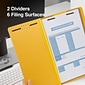 Quill Brand® 2/5-Cut Tab Pressboard Classification File Folders, 2-Partitions, 6-Fasteners, Legal, Yellow 15/Box (739038)