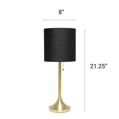 Creekwood Home Modern Glam 21.25" LED Table Lamp, Gold/Black (CWT-1006-GB)