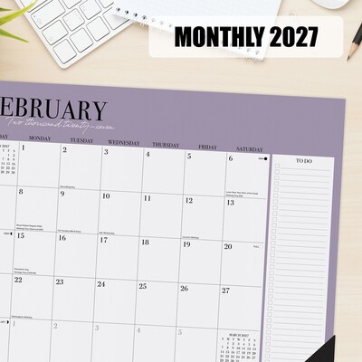 2027 Willow Creek Modern Minimalist 22" x 17" Monthly Desk Pad Calendar, Assorted Colors (66591)