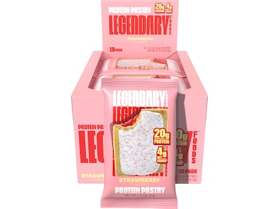 Legendary Foods Strawberry Protein Pastry, 2.2 oz., 10/Box (10090)