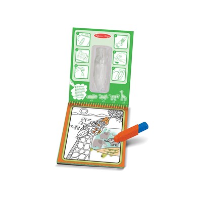 Melissa & Doug On the Go Water Wow! Reusable Water-Reveal Coloring Book, Safari, 48/Pack (9441)