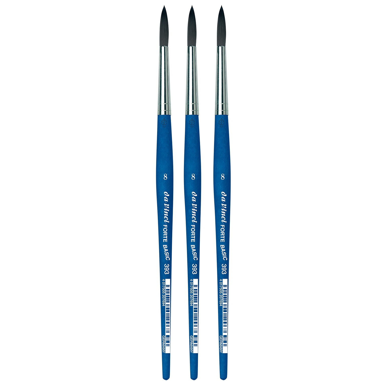 da Vinci FORTE BASIC Acrylic Synthetic Bristle, Round Brush, 3/Pack (DVXVA3938-3)