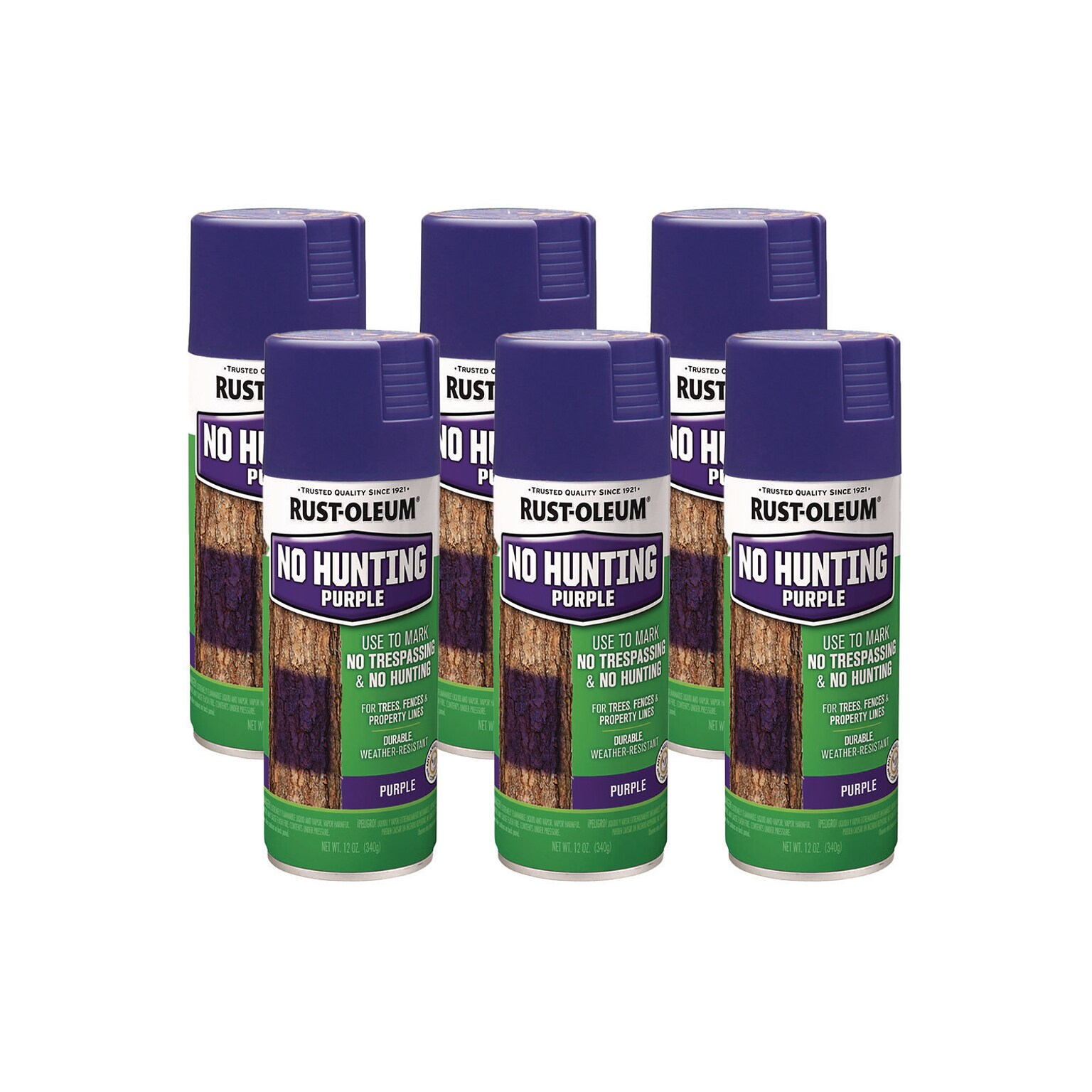Rust-Oleum Specialty Spray Paint, 12 oz. Aerosol Can, Flat No Hunting Purple, 6/Carton (RST270970CT)